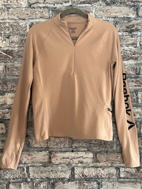 Reebok Women's Beige Quarter-Zip Athletic Pullover excellent condition.
